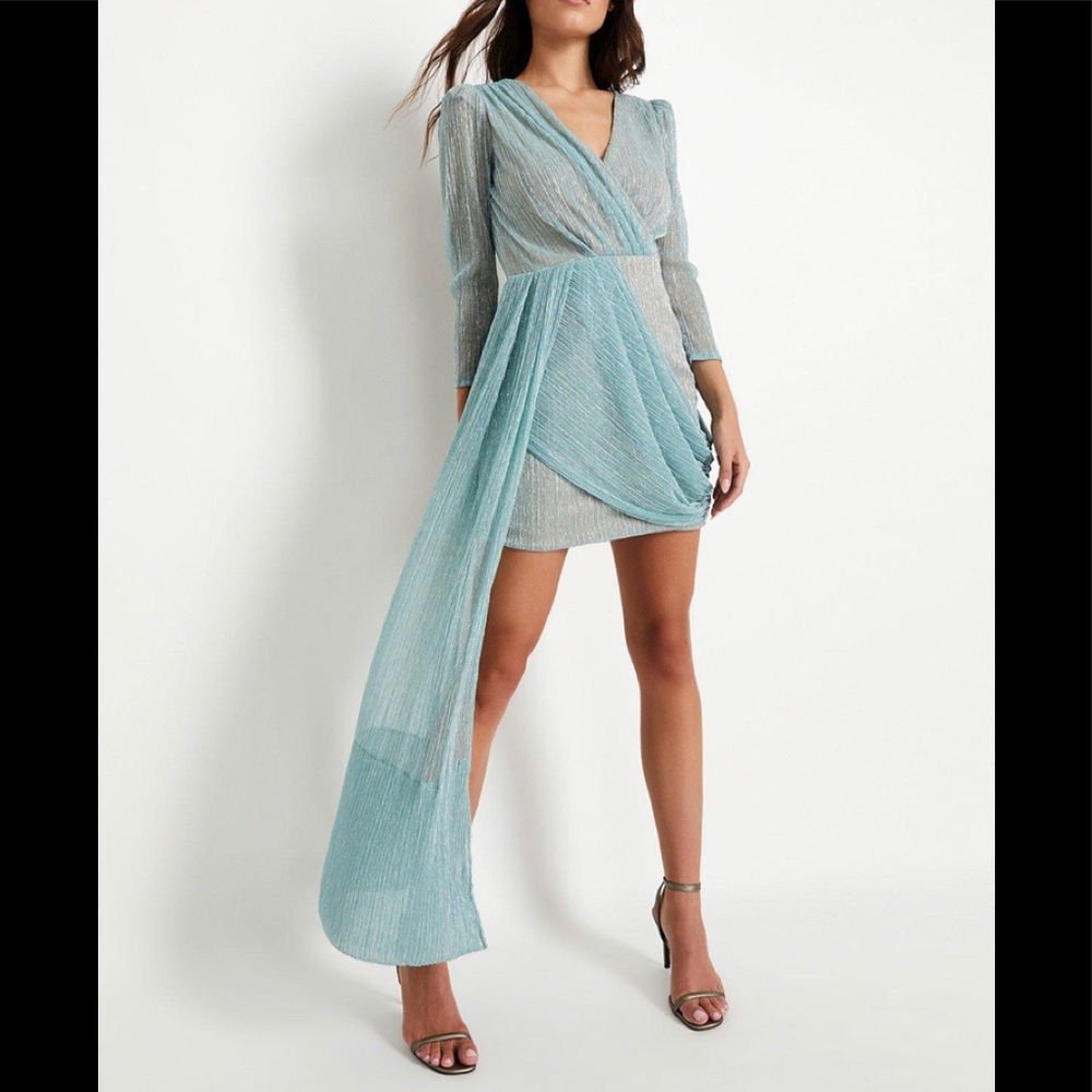 PatBo Sparkly Draped Mini Dress: US size 2